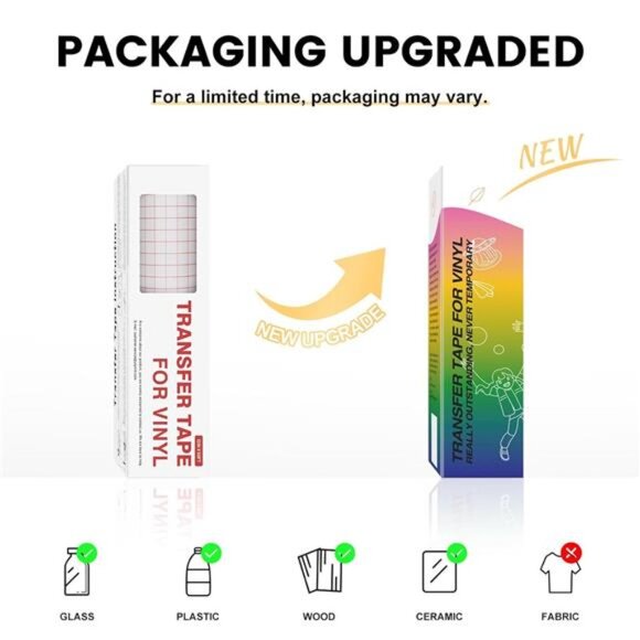 Clear Vinyl Transfer Paper Tape Roll-12 x 50 FT w/Alignment Grid - Picture 6 of 7